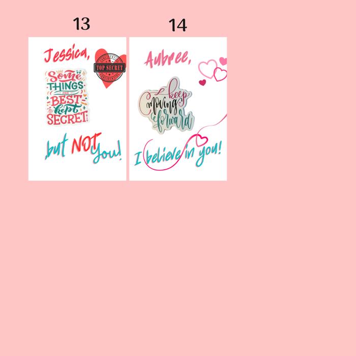 Personalized Waterproof Die Cut Sticker Greeting Card Assorted