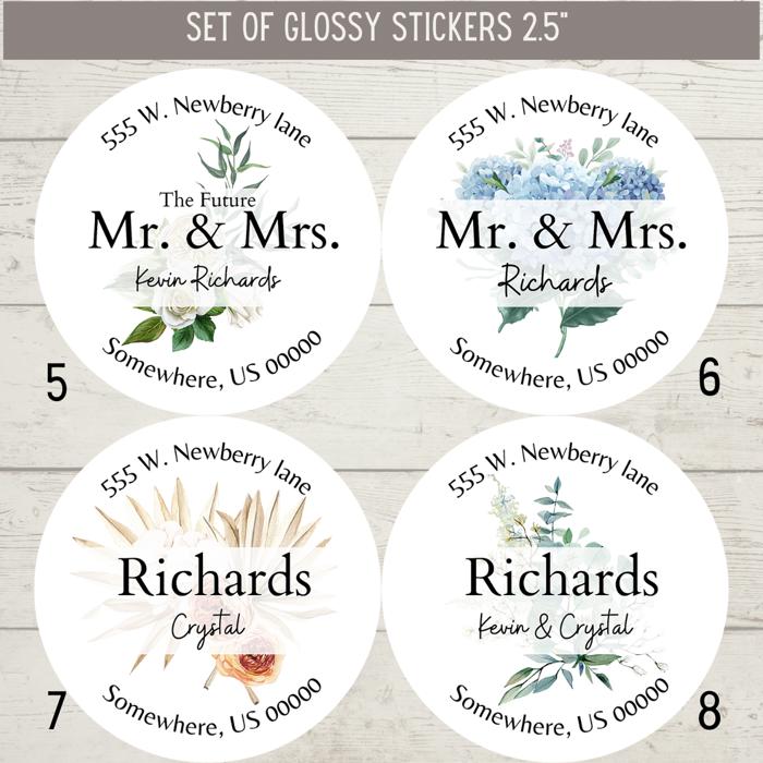 Wedding Bridal Shower Classy Return Address Label Sticker