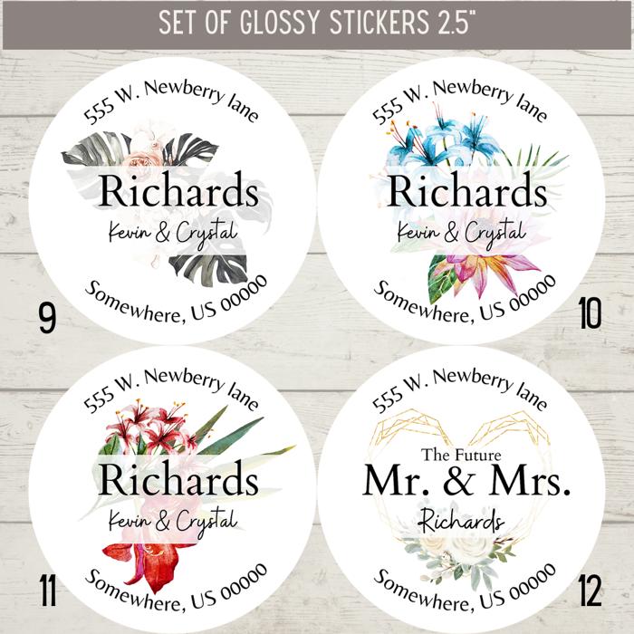 Wedding Bridal Shower Classy Return Address Label Sticker