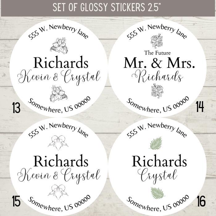 Wedding Bridal Shower Classy Return Address Label Sticker