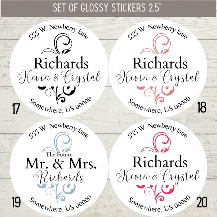 Wedding Bridal Shower Classy Return Address Label Sticker