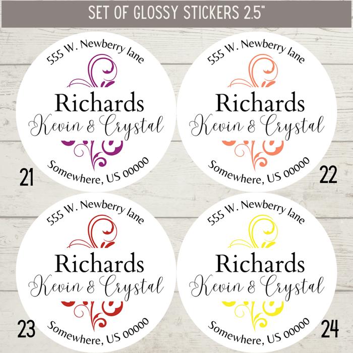 Wedding Bridal Shower Classy Return Address Label Sticker