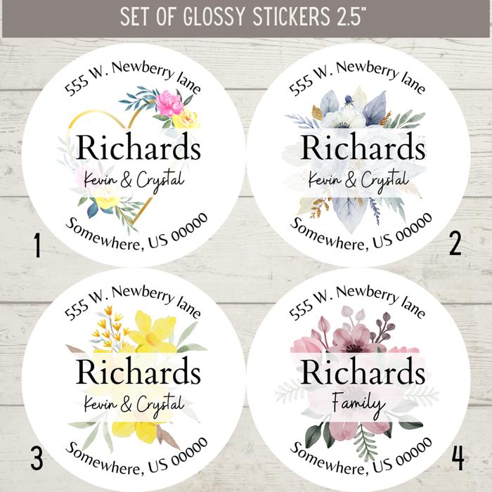 Wedding Bridal Shower Classy Return Address Label Sticker