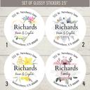  Wedding Bridal Shower Classy Return Address Label Sticker