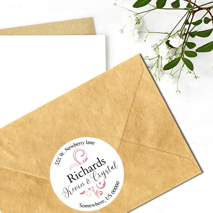 Wedding Bridal Shower Classy Return Address Label Sticker