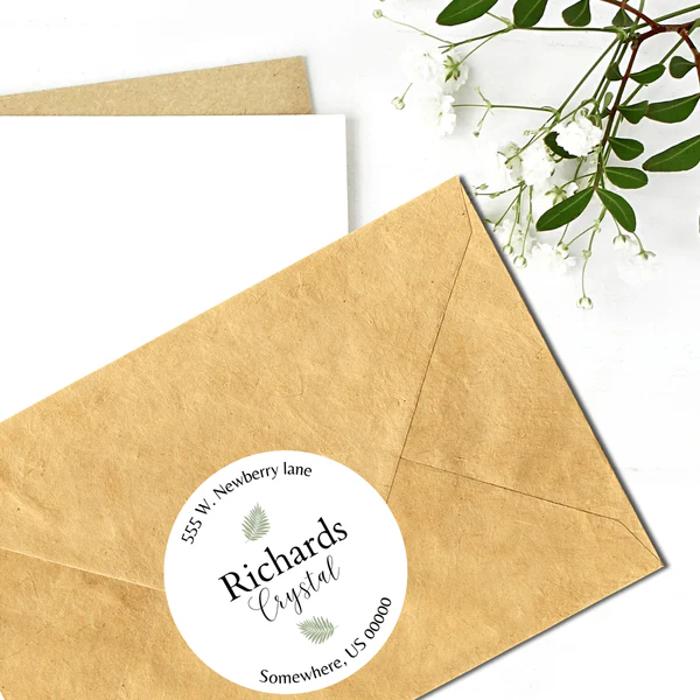 Wedding Bridal Shower Classy Return Address Label Sticker