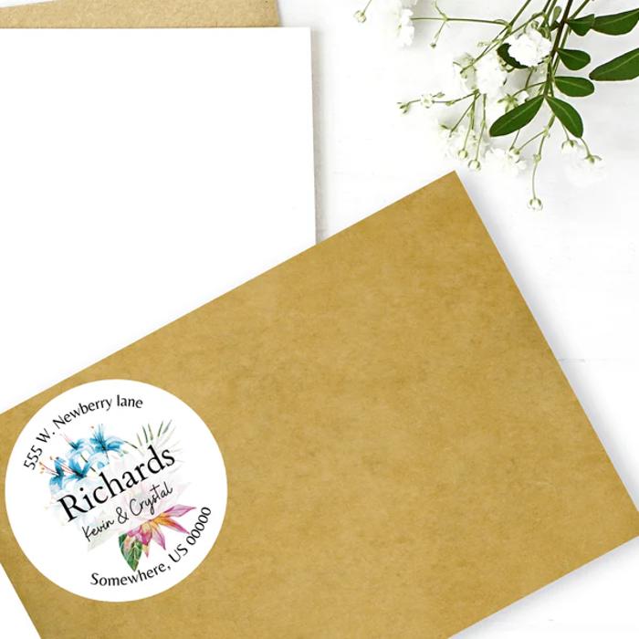 Wedding Bridal Shower Classy Return Address Label Sticker