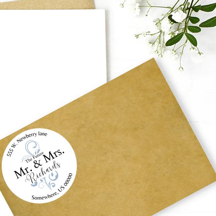 Wedding Bridal Shower Classy Return Address Label Sticker