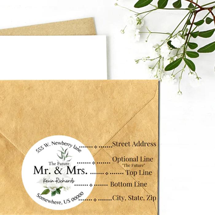 Wedding Bridal Shower Classy Return Address Label Sticker