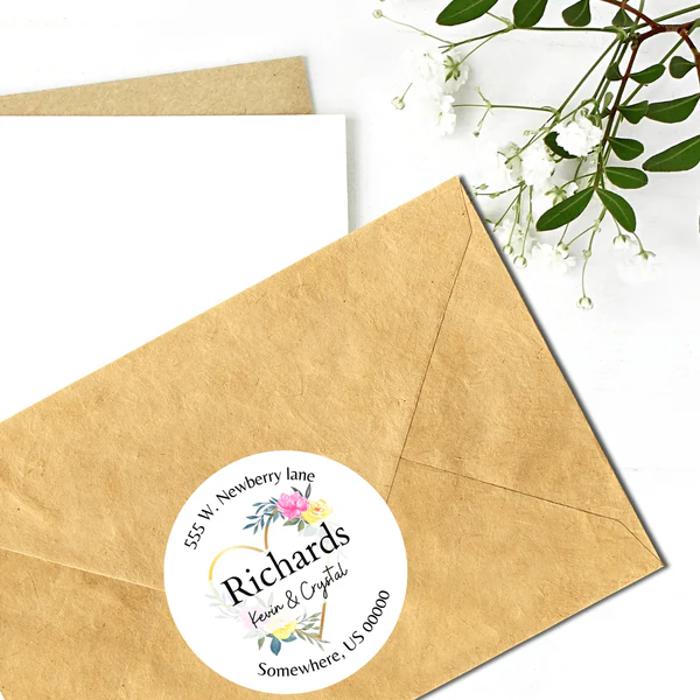 Wedding Bridal Shower Classy Return Address Label Sticker