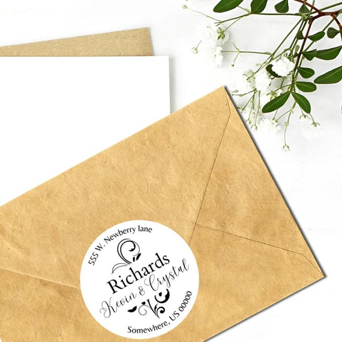 Wedding Bridal Shower Classy Return Address Label Sticker
