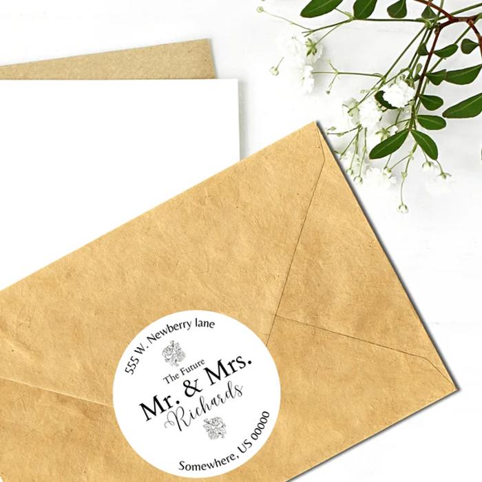 Wedding Bridal Shower Classy Return Address Label Sticker