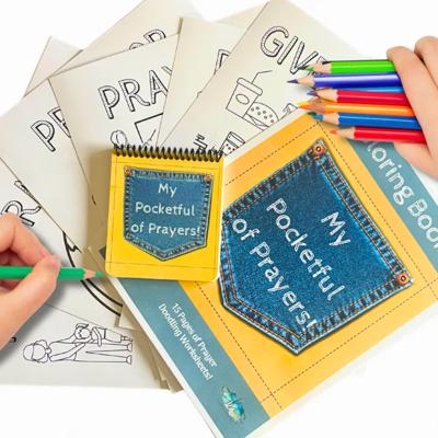 Kids Pocket Prayers Educational Book Coloring Art | Gift Bundle