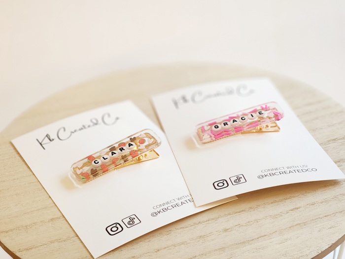 Valentines Personalized name hair clips