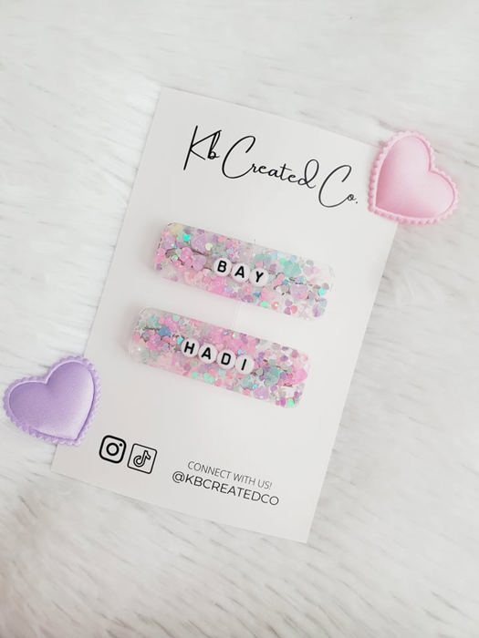 Valentines Personalized Hair Clip