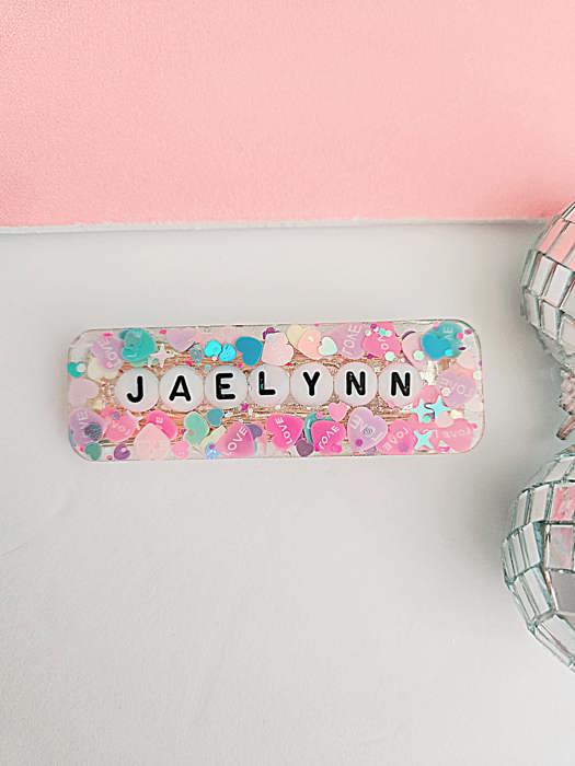 Valentines Personalized Hair Clip