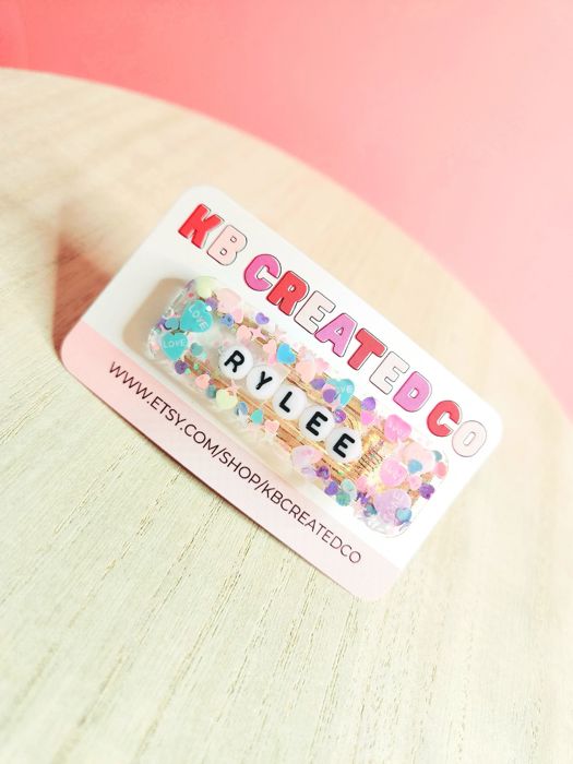 Valentines Personalized Hair Clip