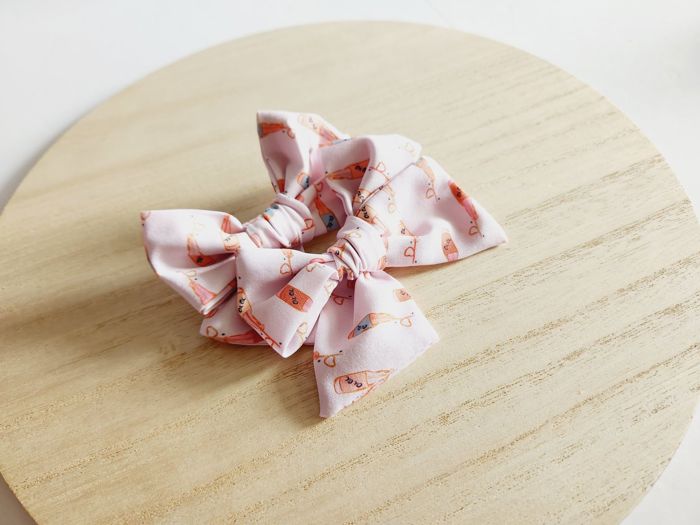 SET OF TWO kids Hand Tied Piggie Bows