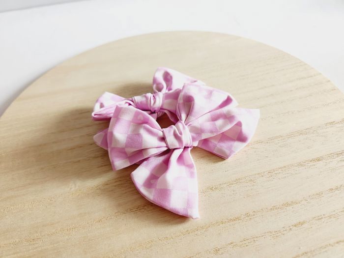 SET OF TWO kids Hand Tied Piggie Bows
