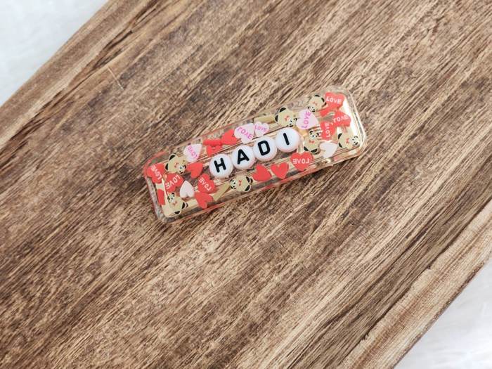 Valentines Personalized name hair clips