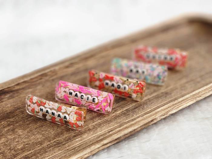 Valentines Personalized name hair clips