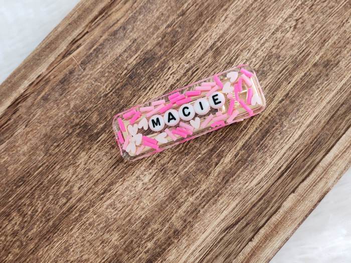 Valentines Personalized name hair clips