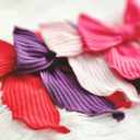  Solid color ribbed hair bow