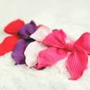 Solid color ribbed hair bow