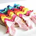  Solid color ribbed hair bow