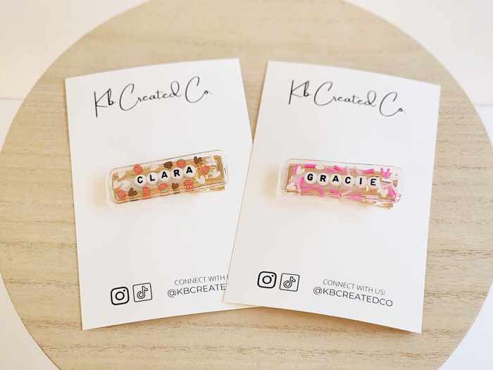 Valentines Personalized name hair clips