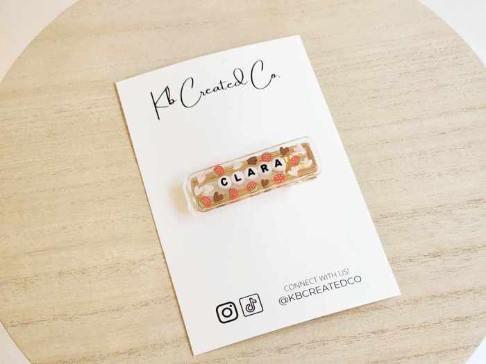 Valentines Personalized name hair clips