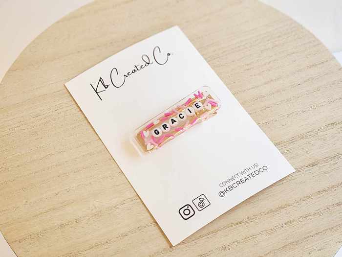 Valentines Personalized name hair clips