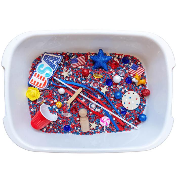 4th of July Sensory Bin  | Sensory Play Activity | Montessori Learning Toy