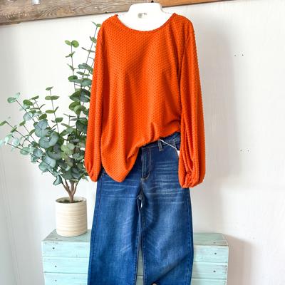 Dotted pumpkin long sleeve top 