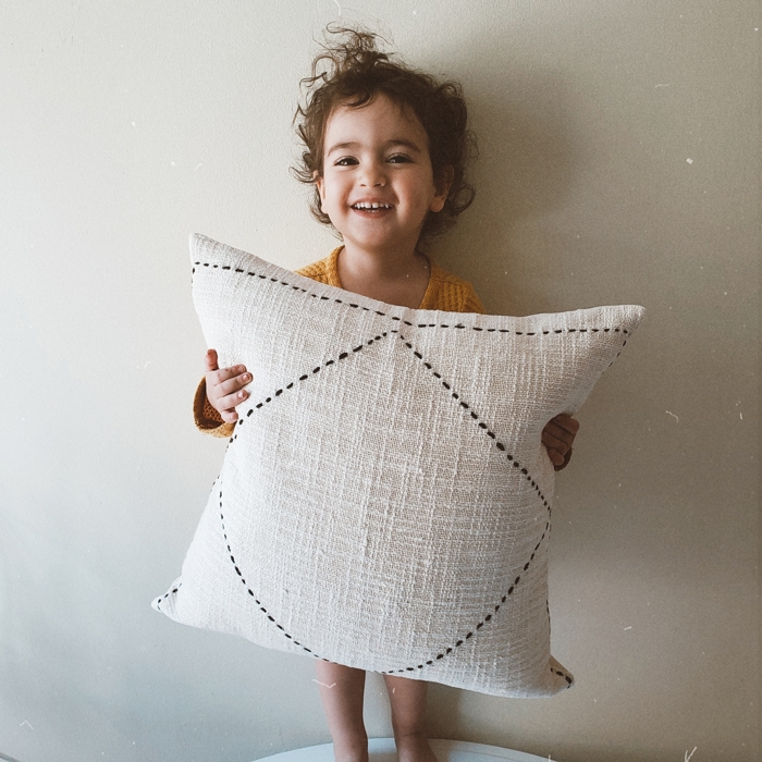 Neutral Woven Boho Pillow/ Nursery Throw Pillow/ 18"x18"/ Cream Pillow/ Gifts for her