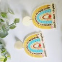  Teach Love Inspire Teacher Rainbow Earrings 