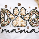  🐾 Dog Mama Shirt – Leopard Print Paw Graphic Tee – Cute Dog Lover Gift – Trendy Pet Mom Shirt