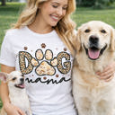  🐾 Dog Mama Shirt – Leopard Print Paw Graphic Tee – Cute Dog Lover Gift – Trendy Pet Mom Shirt
