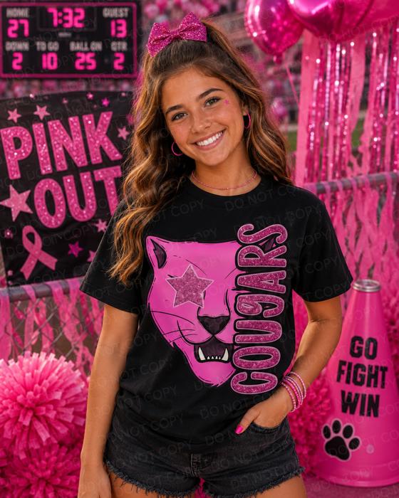 Adult Pink Out Cougars Spiritwear Tee