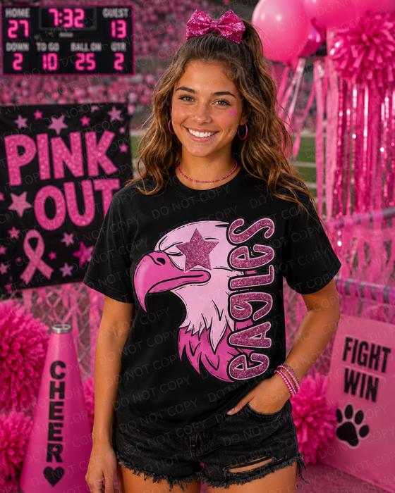 Adult Pink Out Eagles Spiritwear Tee