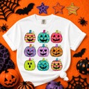  Youth Colorful Halloween Shirt, Jack O Lantern Shirt, Pumpkin Comfort Colors Tee, Cute Spooky Season Shirt, Groovy Halloween Graphic Tee