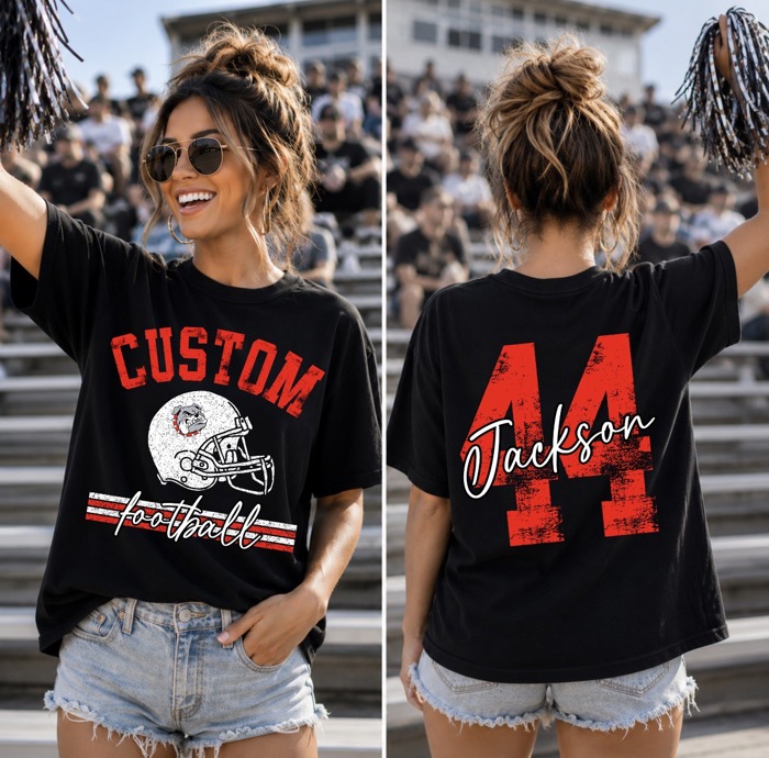 Adult Personalized Football Tee