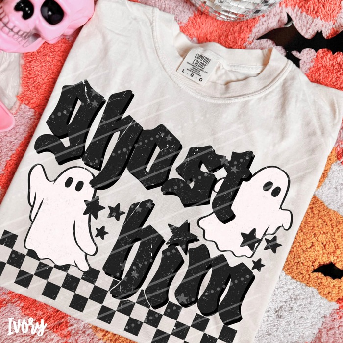 Adult Ghost Him Distressed Tee