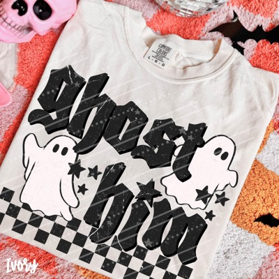 Adult Ghost Him Distressed Tee