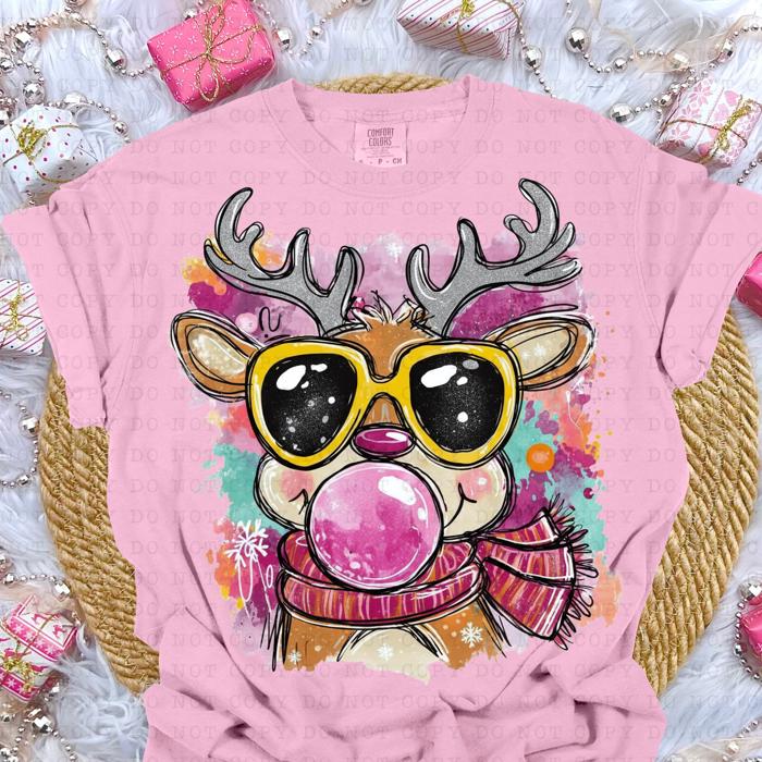 Bubblegum Reindeer Tshirt