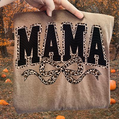 Mama Leopard Bow Tshirt