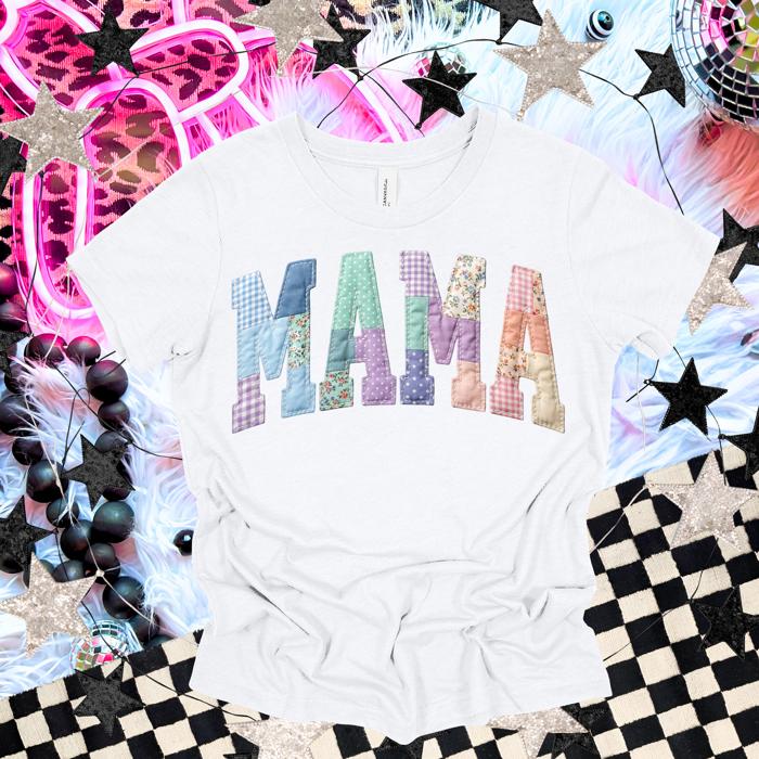 Mama Faux Embroidered Tshirt