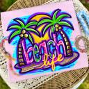  Neon Beach life Tee