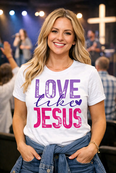 Love like Jesus Christian T-Shirt | Faith Based Shirt | Evangelism Tee | Christian Gift for Women | Church Shirt | Religious Graphic Tee
