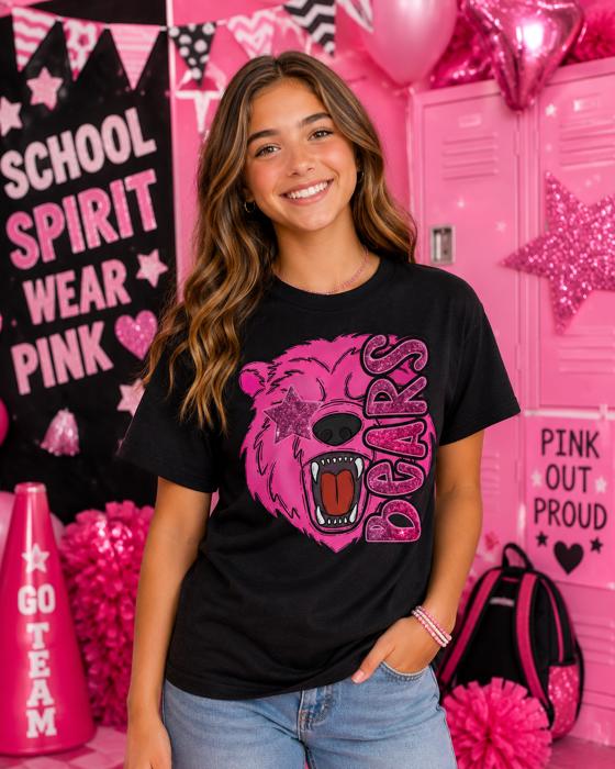 Adult Pink Out Bears Spiritwear Tee